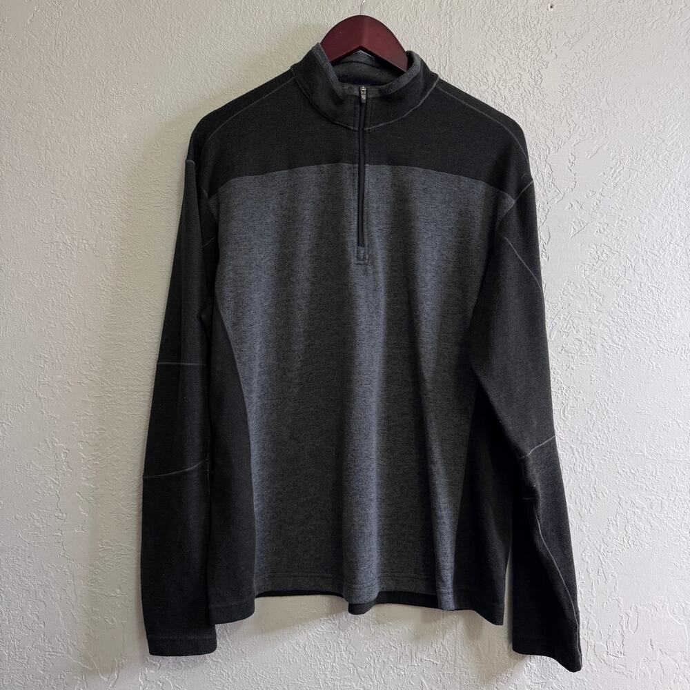 KUHL Men’s 1/4 Zip Pullover Longsleeve - Gray Black Performance Outdoor - XXL